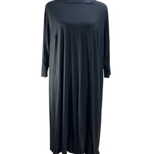J Jill Wearever Black Long Sleeve Maxi Dress plus 1X modest goth grunge‎ chic
